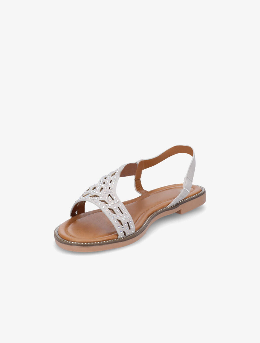 Nu-pieds à strass effet holographique - Gris clair - 3