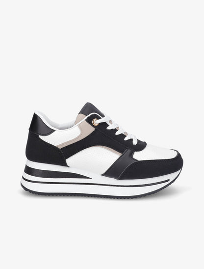 Sneakers en simili perforés - Noir - 1