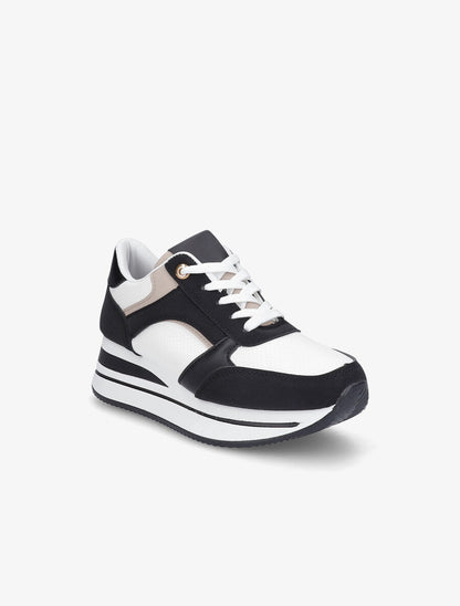 Sneakers en simili perforés - Noir - 2