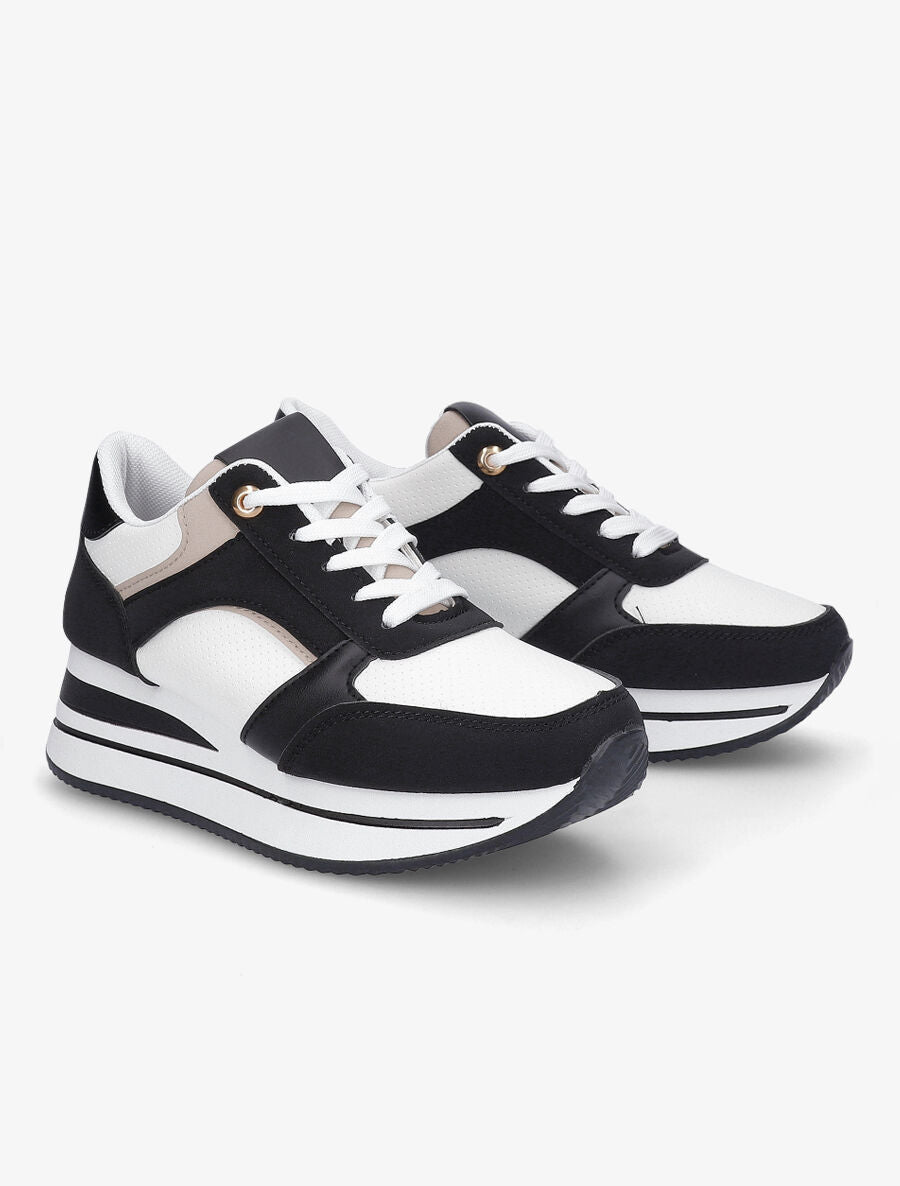 Sneakers en simili perforés - Noir - 4