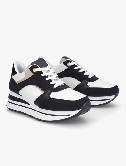 Sneakers en simili perforés - Noir - 4
