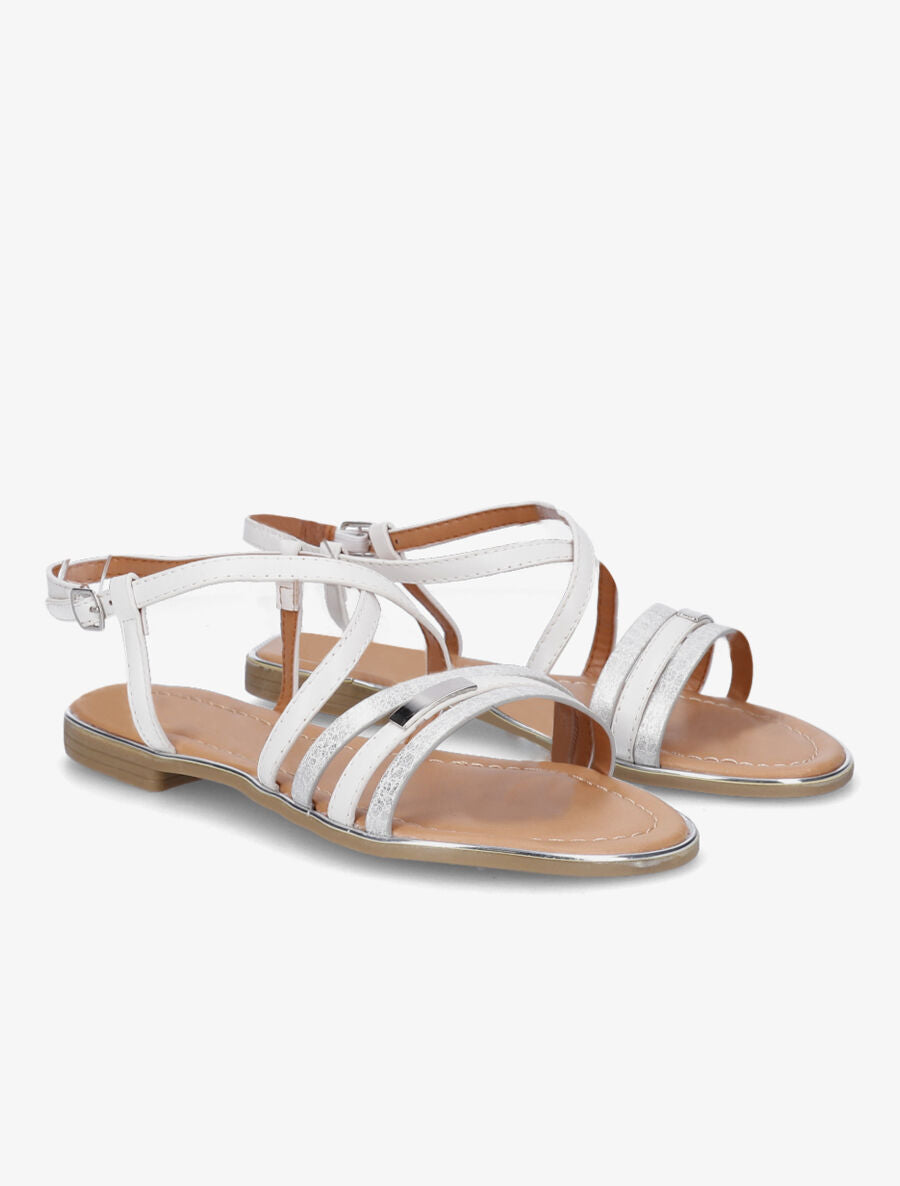 Nu-pieds croisés et irisés - Blanc - 4