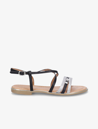Nu-pieds croisés et irisés - Noir - 6