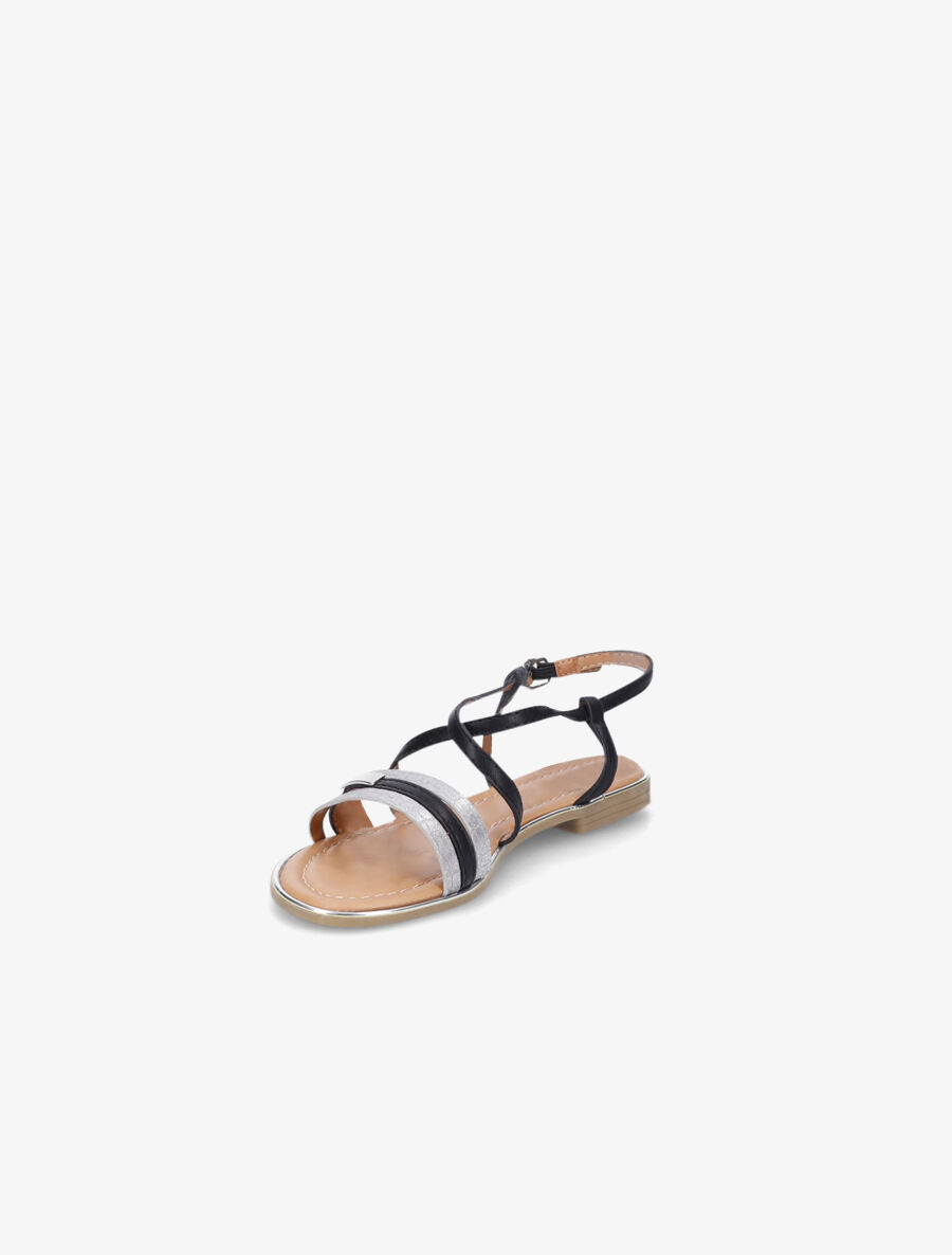 Nu-pieds croisés et irisés - Noir - 4