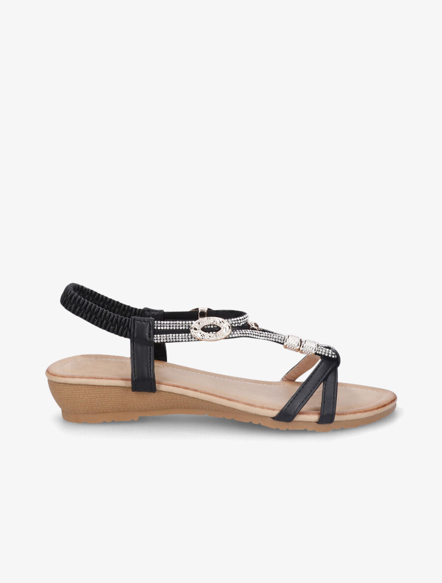 Nu-pieds bride bijou - Noir - 2