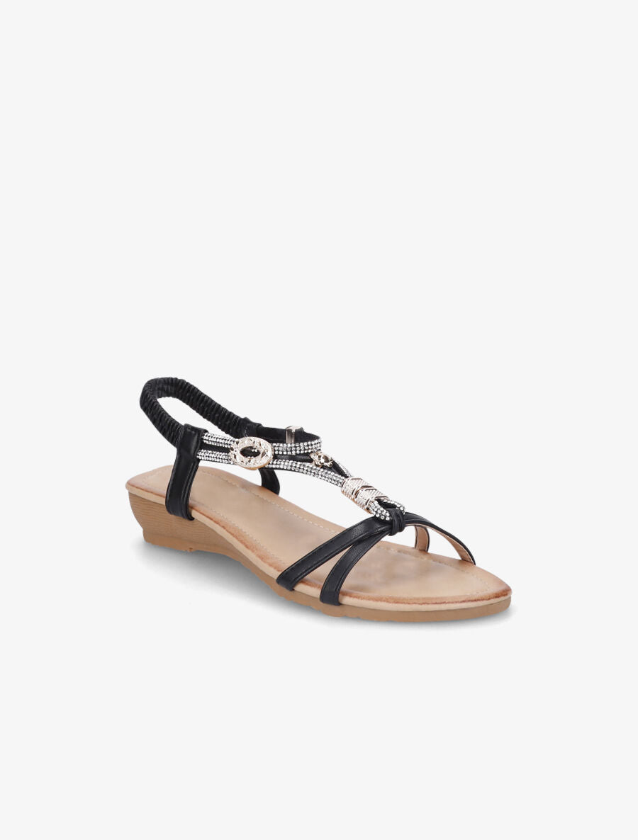 Nu-pieds bride bijou - Noir - 3