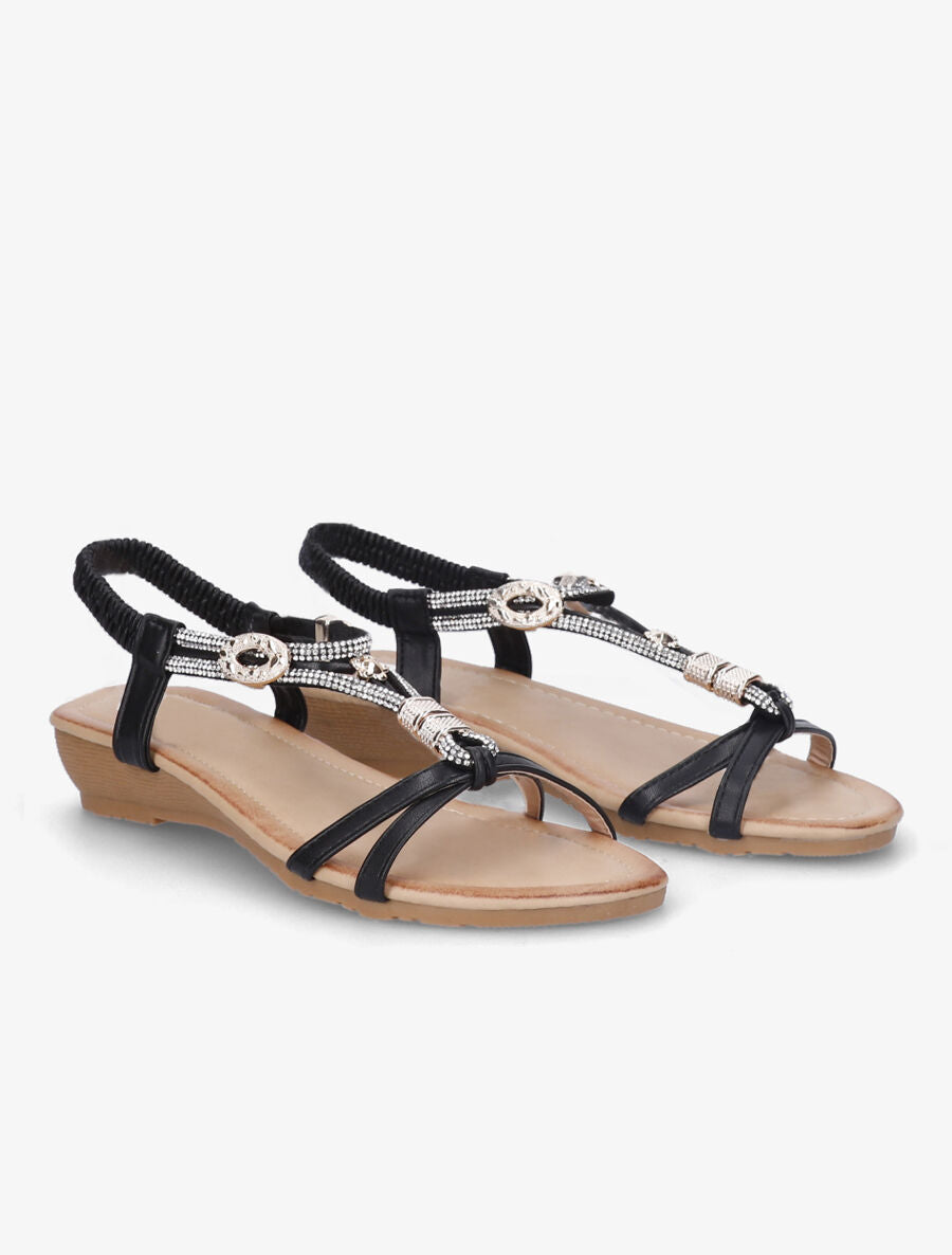 Nu-pieds bride bijou - Noir - 5