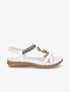 Nu-pieds brodés à strass - Blanc - 5
