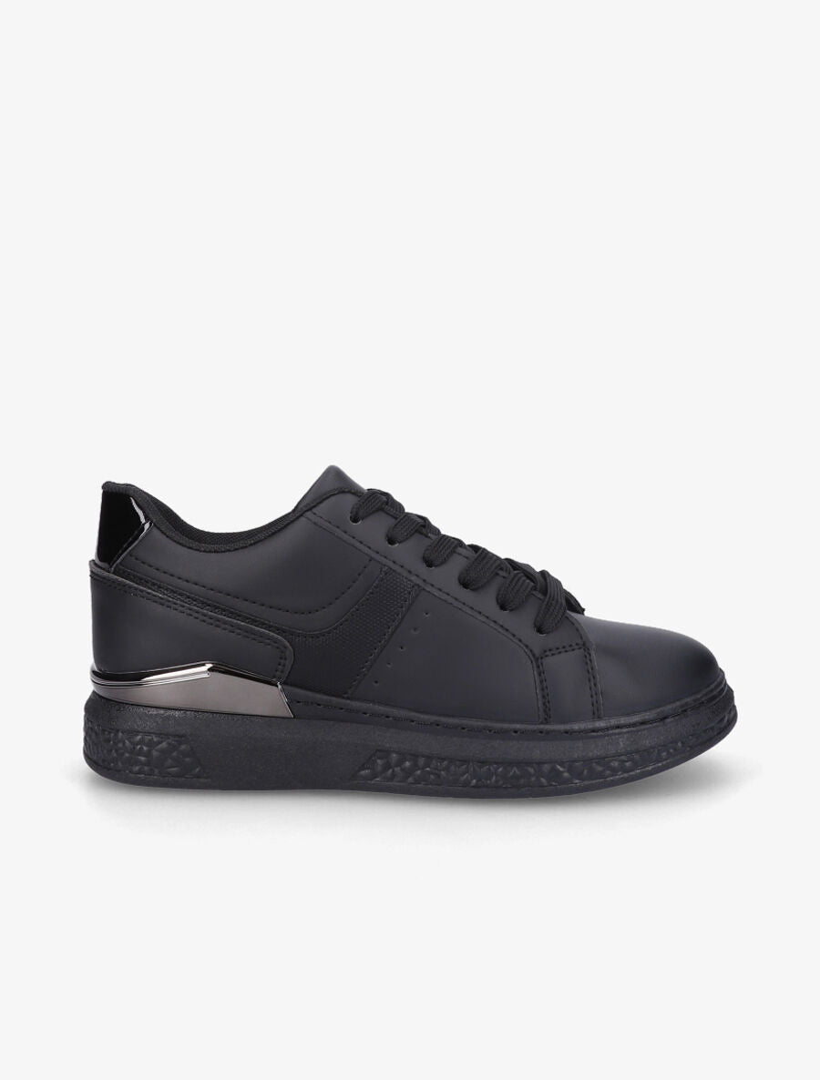 Sneakers à bandes irisées et semelle à détail métallique - Noir - 5