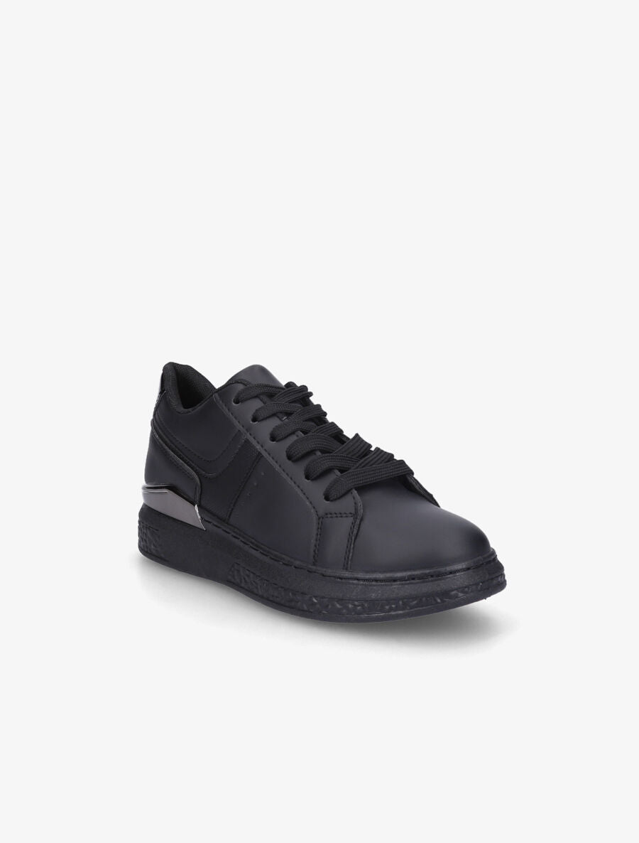 Sneakers à bandes irisées et semelle à détail métallique - Noir - 2