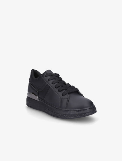 Sneakers à bandes irisées et semelle à détail métallique - Noir - 2