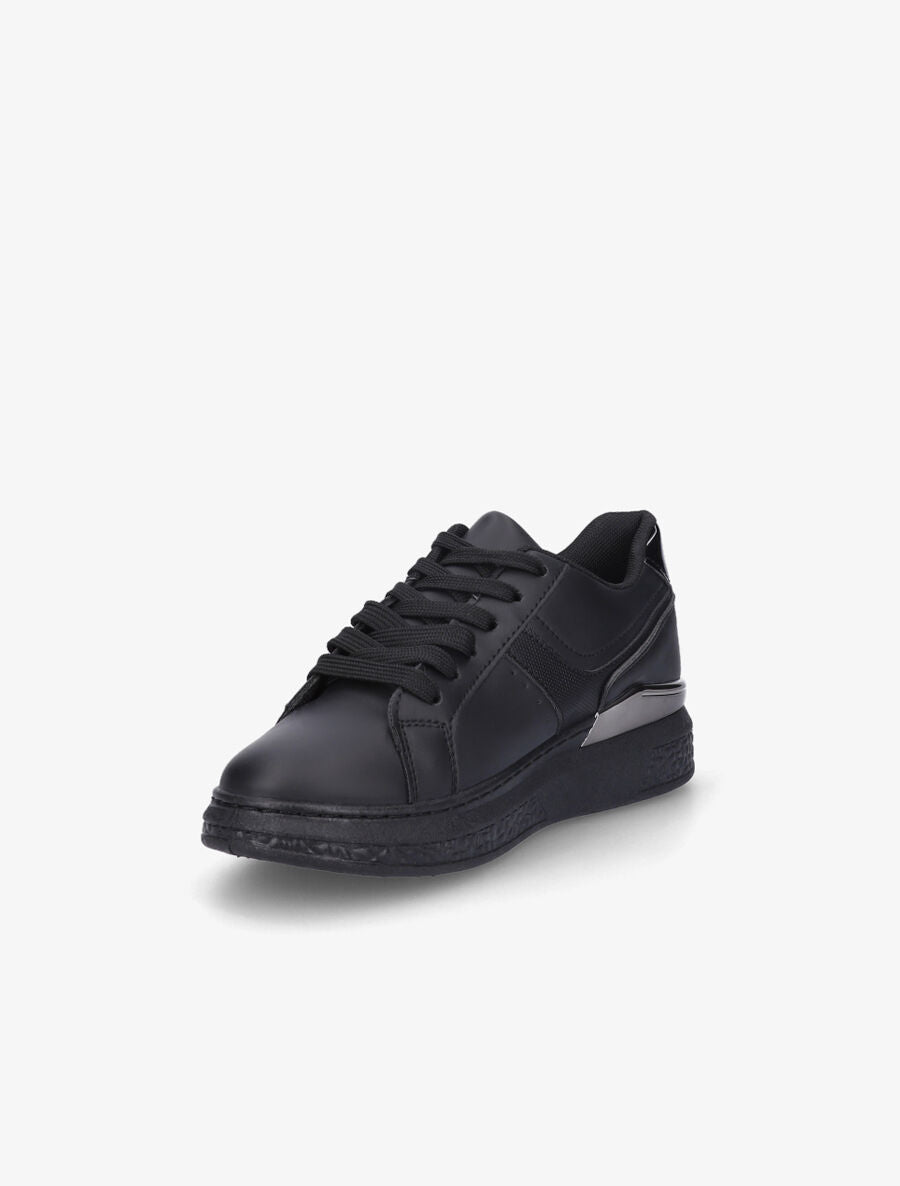 Sneakers à bandes irisées et semelle à détail métallique - Noir - 3