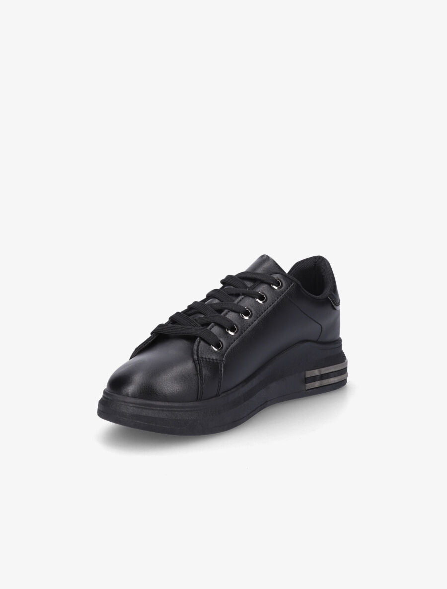 Sneakers en simili à bandes irisées - Noir - 3