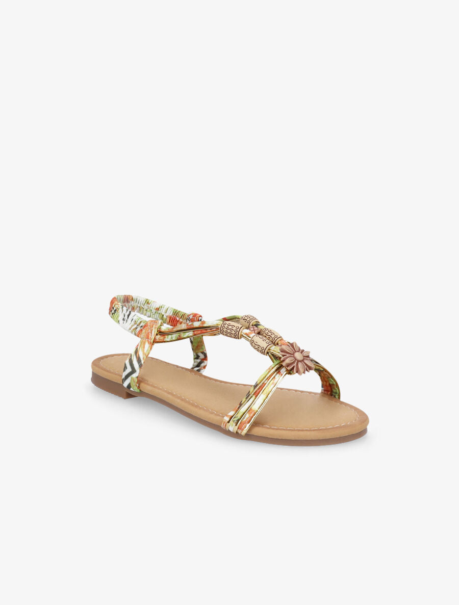 Nu-pieds à perles et en tissu satiné - Vert - 3