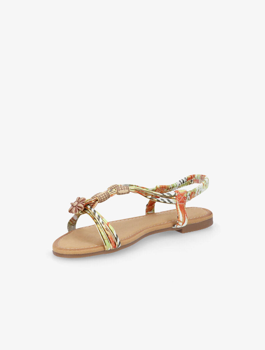 Nu-pieds à perles et en tissu satiné - Vert - 4