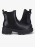 Chelsea boots à bout rond et anneau métallique - Noir - 5