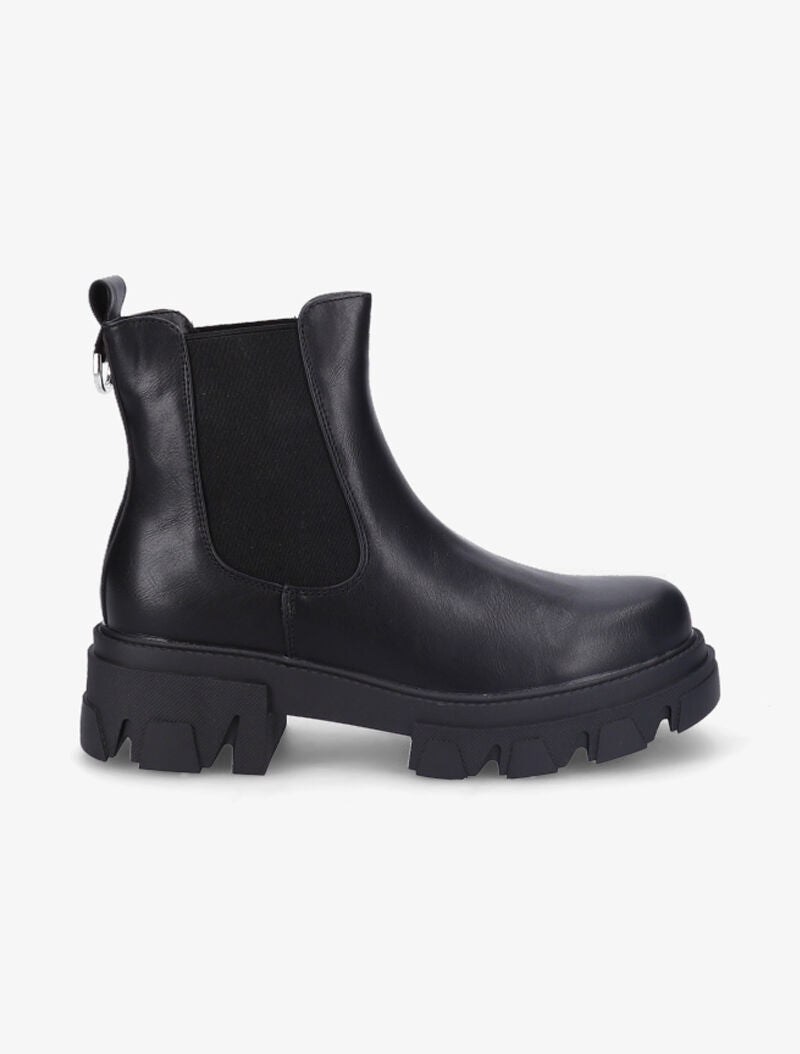 Chelsea boots à bout rond et anneau métallique - Noir - 2
