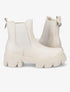 Chelsea boots à bout rond et anneau métallique - Beige - 1