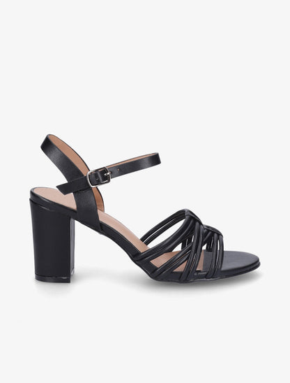 Sandales en simili à brides entrelacées - Noir - 1