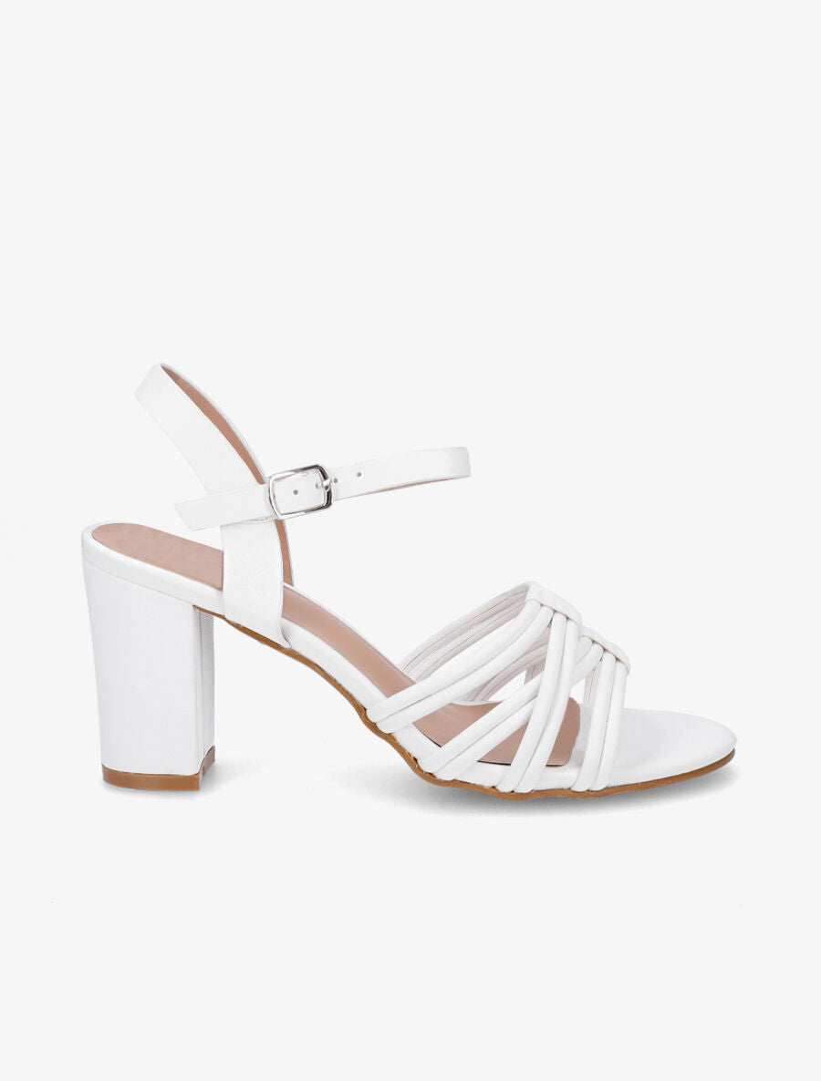 Sandales en simili à brides entrelacées - Blanc - 5
