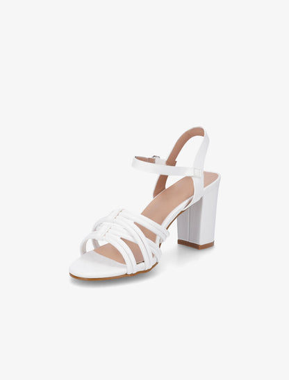 Sandales en simili à brides entrelacées - Blanc - 3