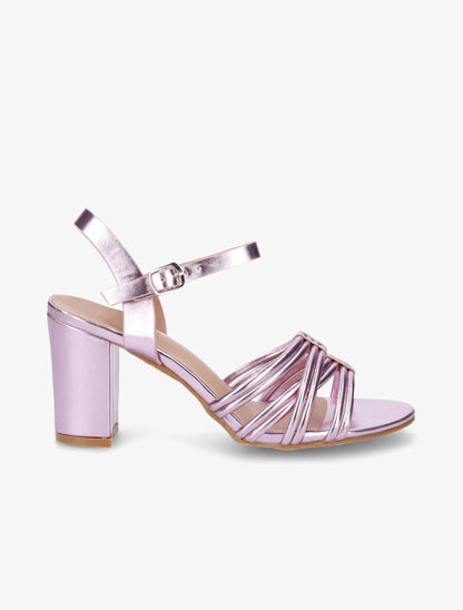 Sandales en simili à brides entrelacées - Lilas - 1