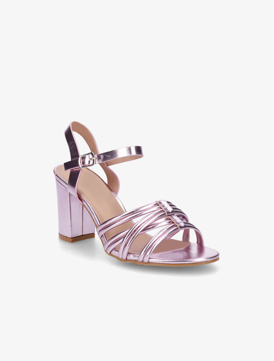 Sandales en simili à brides entrelacées - Lilas - 2