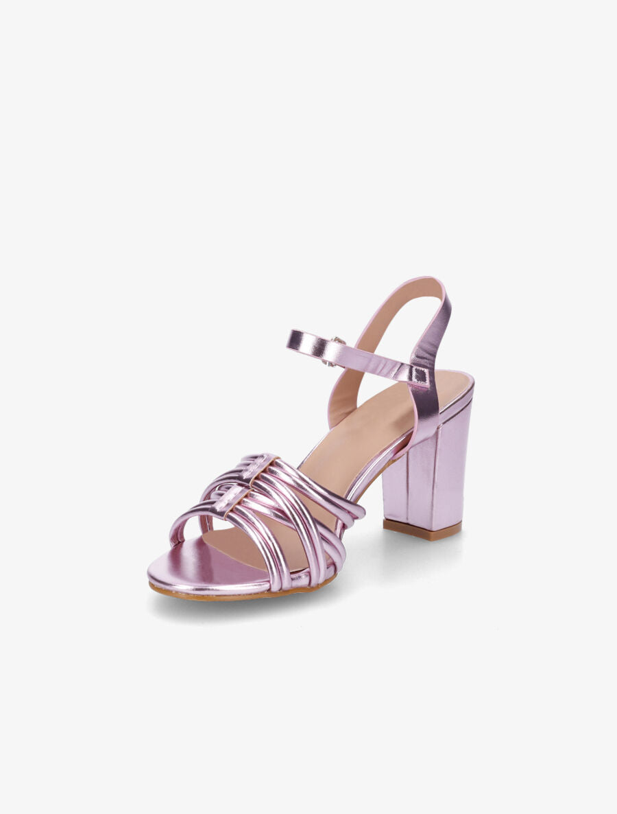 Sandales en simili à brides entrelacées - Lilas - 3