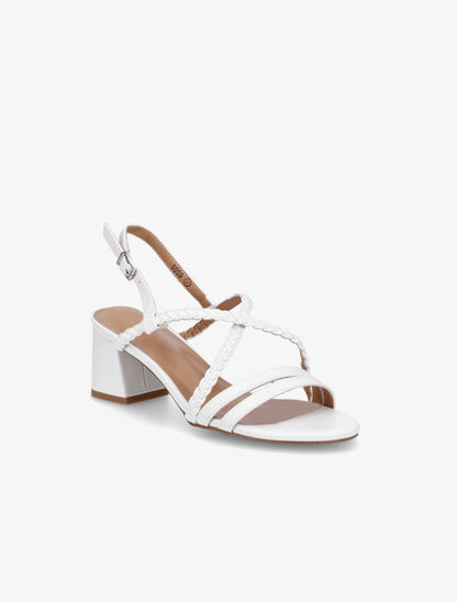 Sandales unies à brides tressées - Blanc - 2