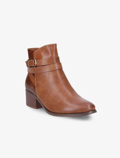 Bottines à contrefort effet écailles - Camel - 3