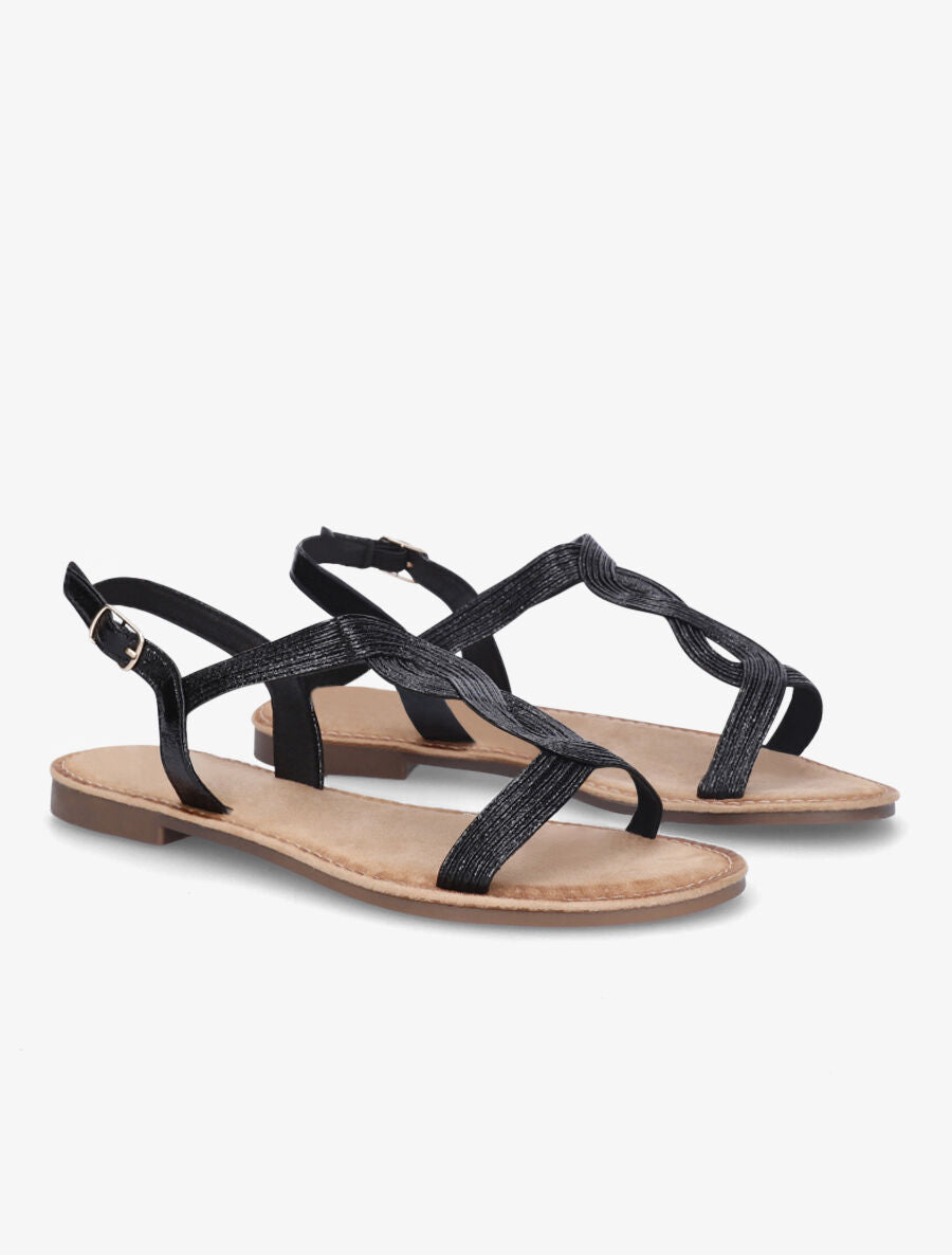 Nu-pieds torsadés - Noir - 4