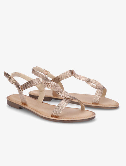 Nu-pieds torsadés - Rose gold - 4