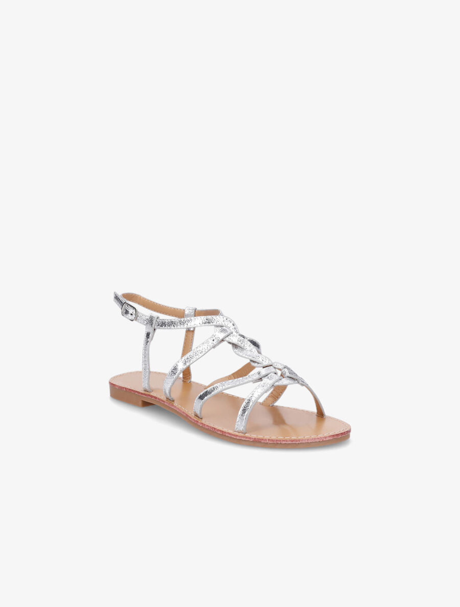 Nu-pieds tressés en simili - Argent - 2