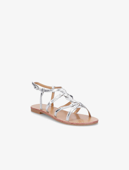 Nu-pieds tressés en simili - Argent - 2