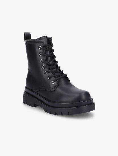 Bottines à lacets et plateforme - Noir - 3