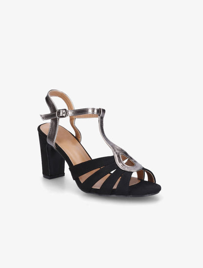 Sandales bi-matière - Noir - 2
