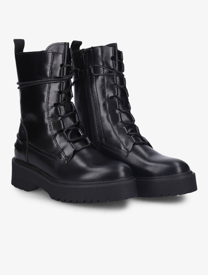 Bottines à plateforme et lacets stylisés - Noir - 5