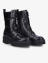 Bottines à plateforme et lacets stylisés - Noir - 5