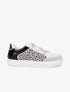 Sneakers bi-matière à imprimé léopard - Beige - 5