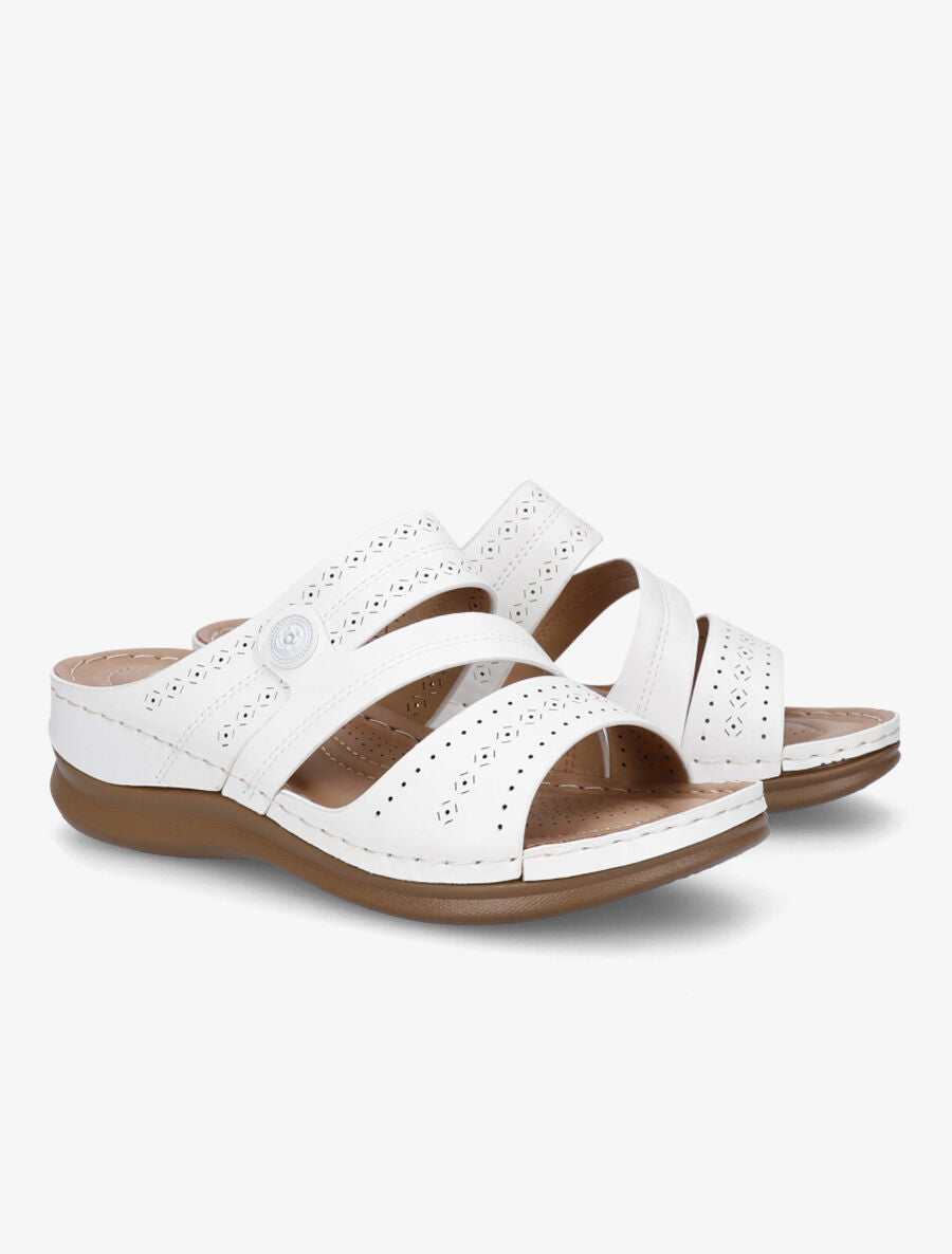 Claquettes compensées ajourées - Blanc - 4