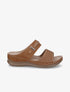 Claquettes compensées ajourées et strass - Camel - 5