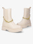 Bottines à chaîne dorée amovible - Beige - 1