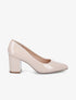 Escarpins vernis à talon large - Beige - 5
