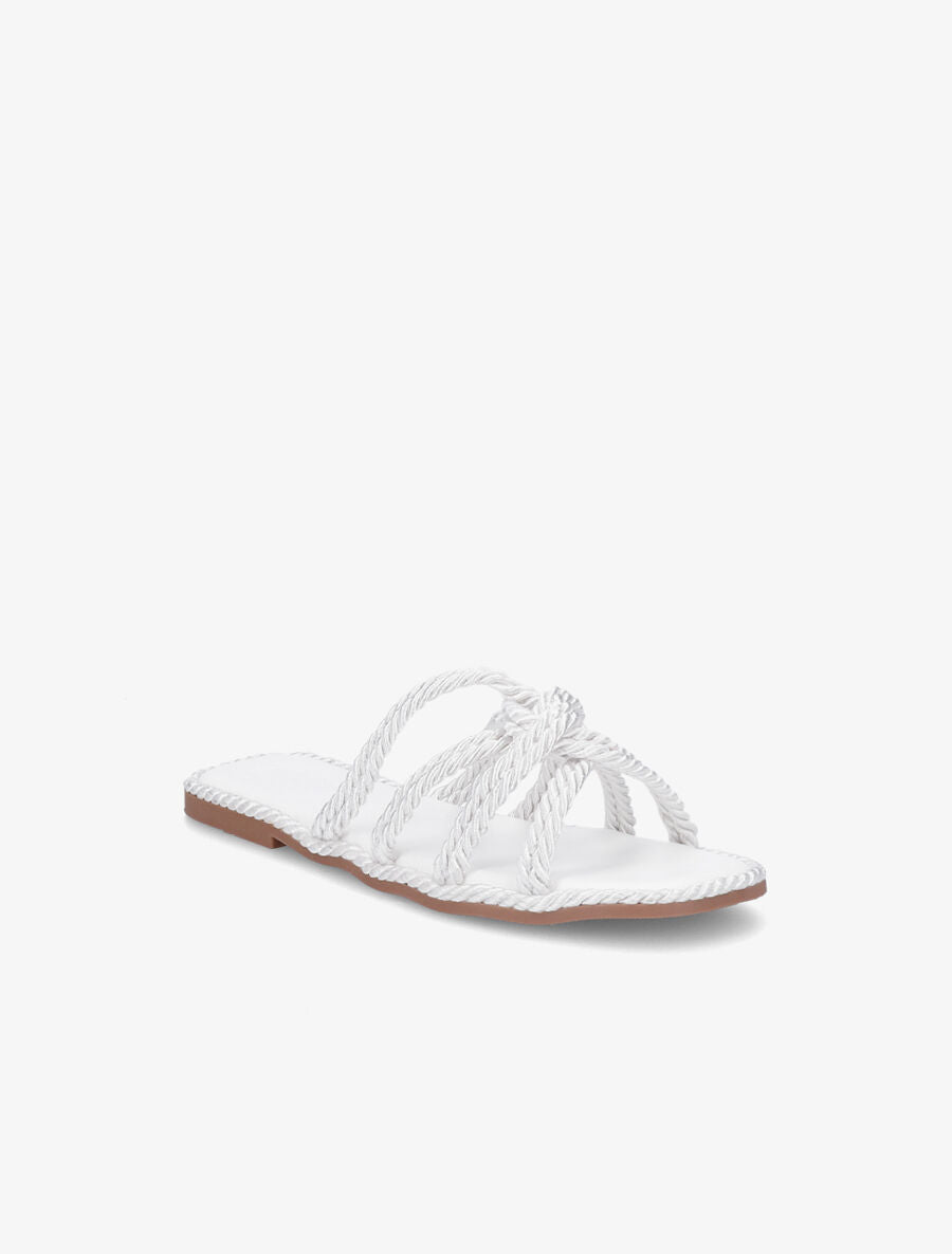 Claquettes plates en cordes - Blanc - 2