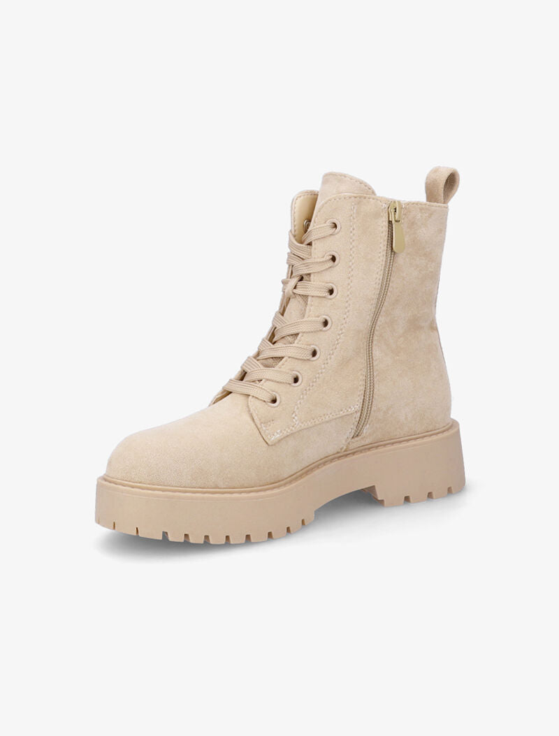 Rangers en suédine à semelles crantées - Beige - 4