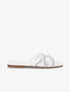 Claquettes à brides entrelacées et strassées - Blanc - 1
