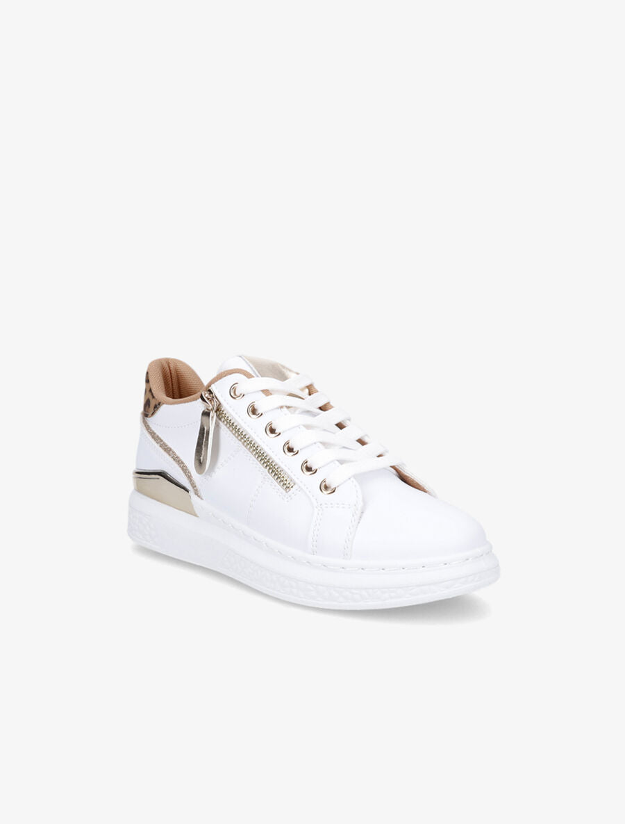 Baskets à zip et paillettes - Blanc - 2