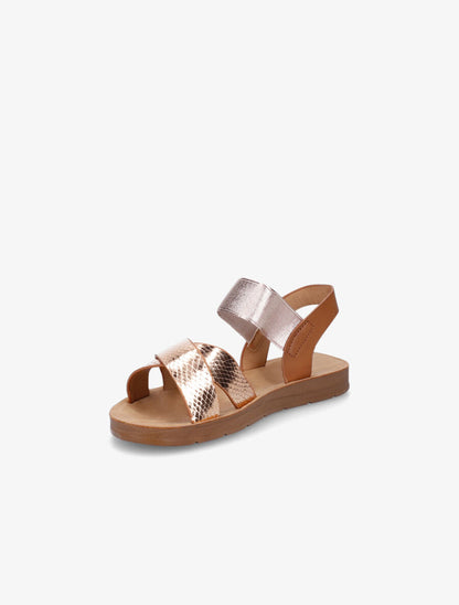 Nu-pieds en simili à brides élastiquées - Rose gold - 3