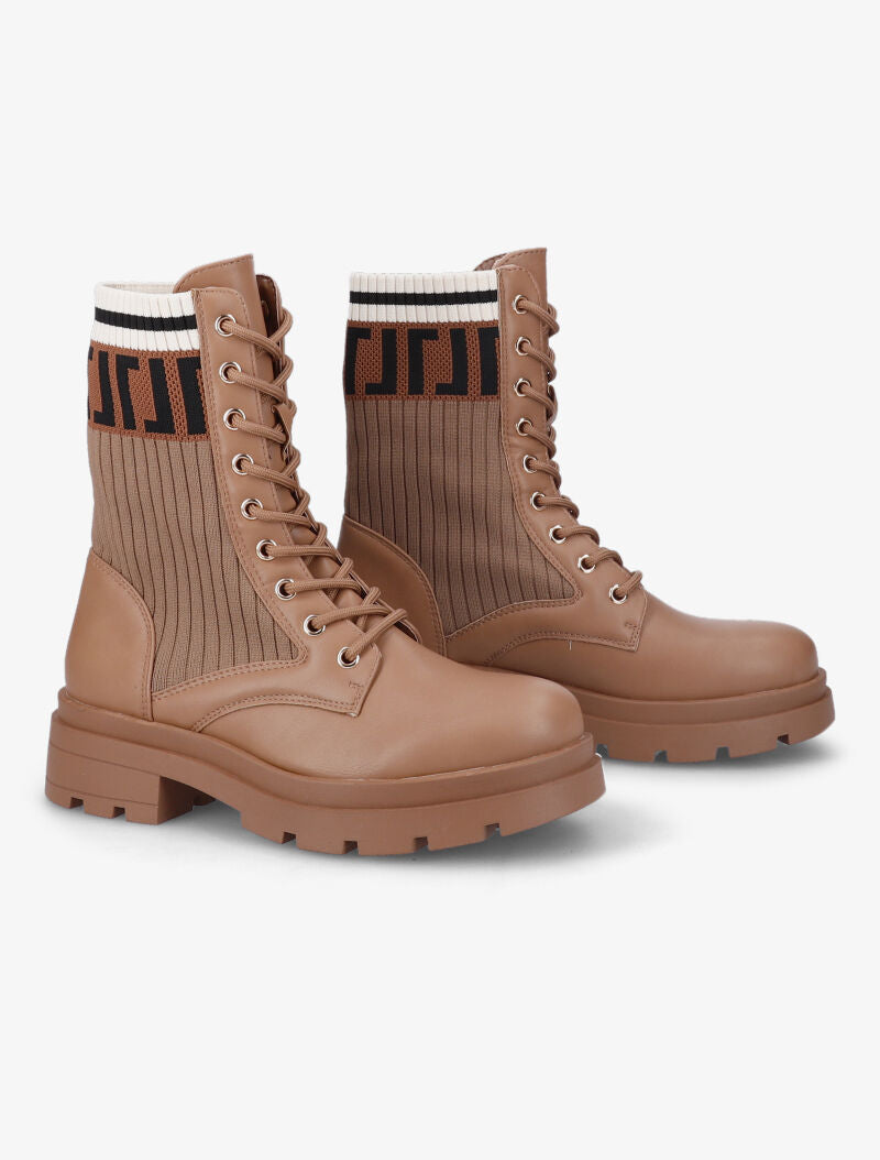 Rangers style chaussette à imprimé stylisé - Camel - 5