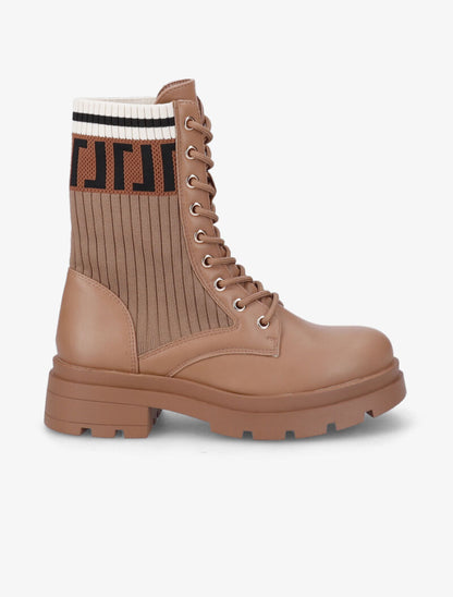 Rangers style chaussette à imprimé stylisé - Camel - 2
